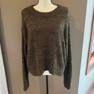 Social Standard by Sanctuary, Olive Brown Crewneck Sweater, Size XL